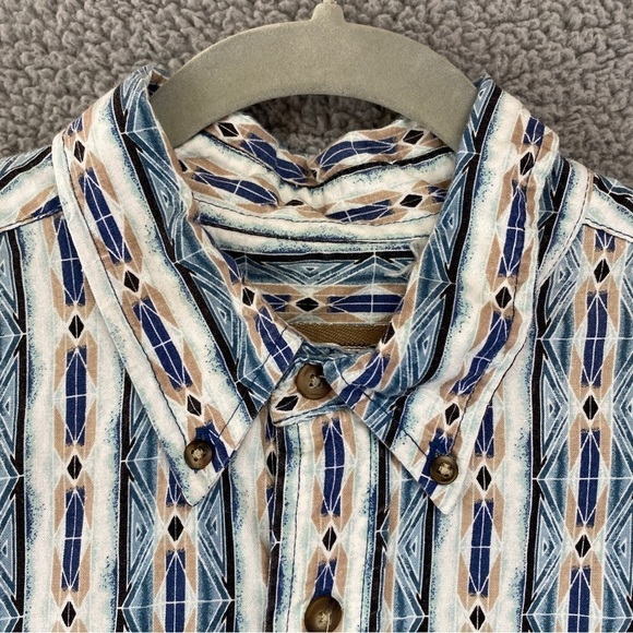 Vtg Western Plains Trading Co Western Cowboy Aztec Long Sleeve Button Shirt Sz L - Picture 5 of 11
